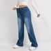Women's Clothing High Waist Plus Size Wide Leg Comfortable Washed Denim Jeans With Drawstring - Trendy Casual Streetwear (XS-5XL, Deep Sky Blue)_mkmklike.com