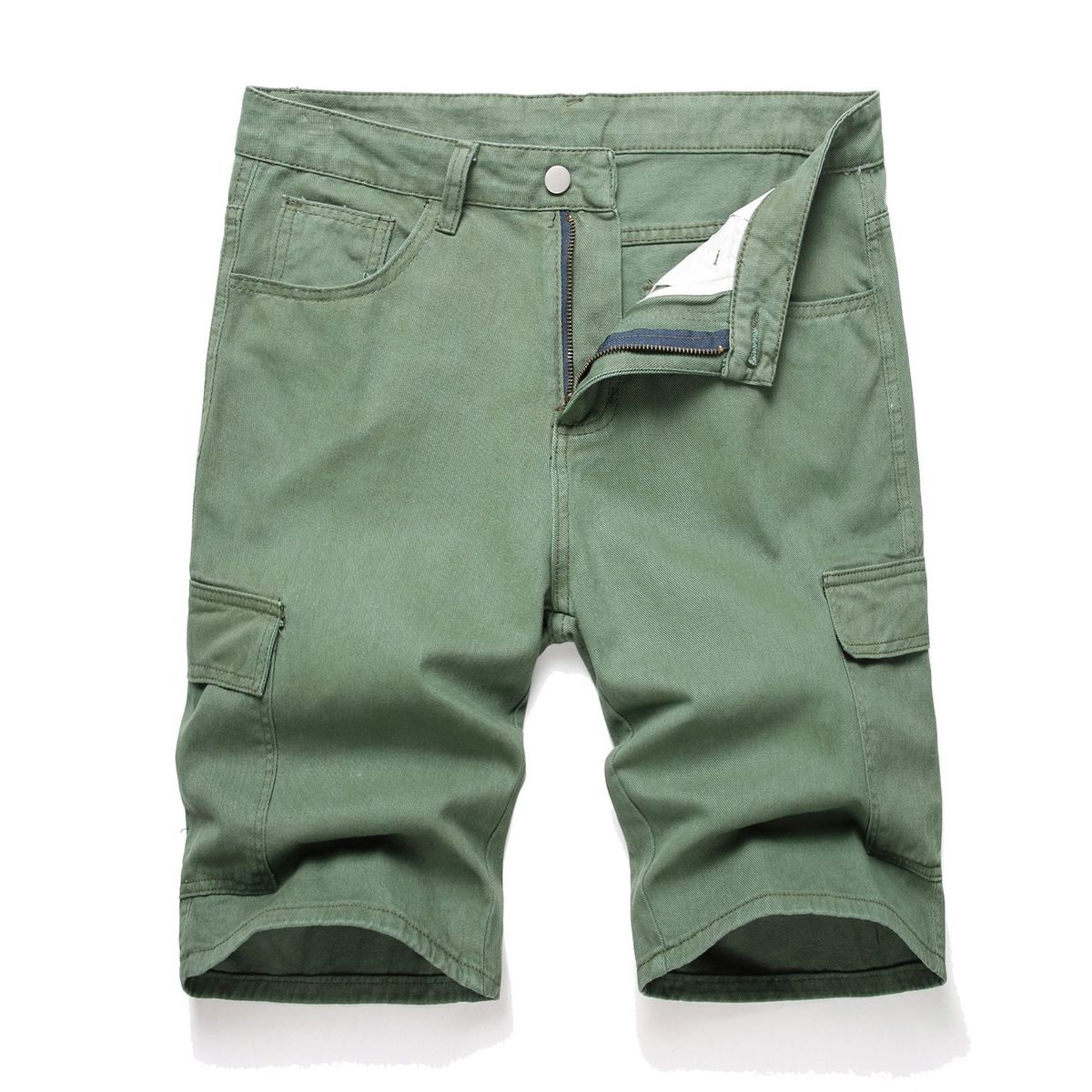 Men's Summer Loose Fit Cargo Shorts Casual Denim Bermuda Shorts With Vintage Washed Style_mkmklike.com