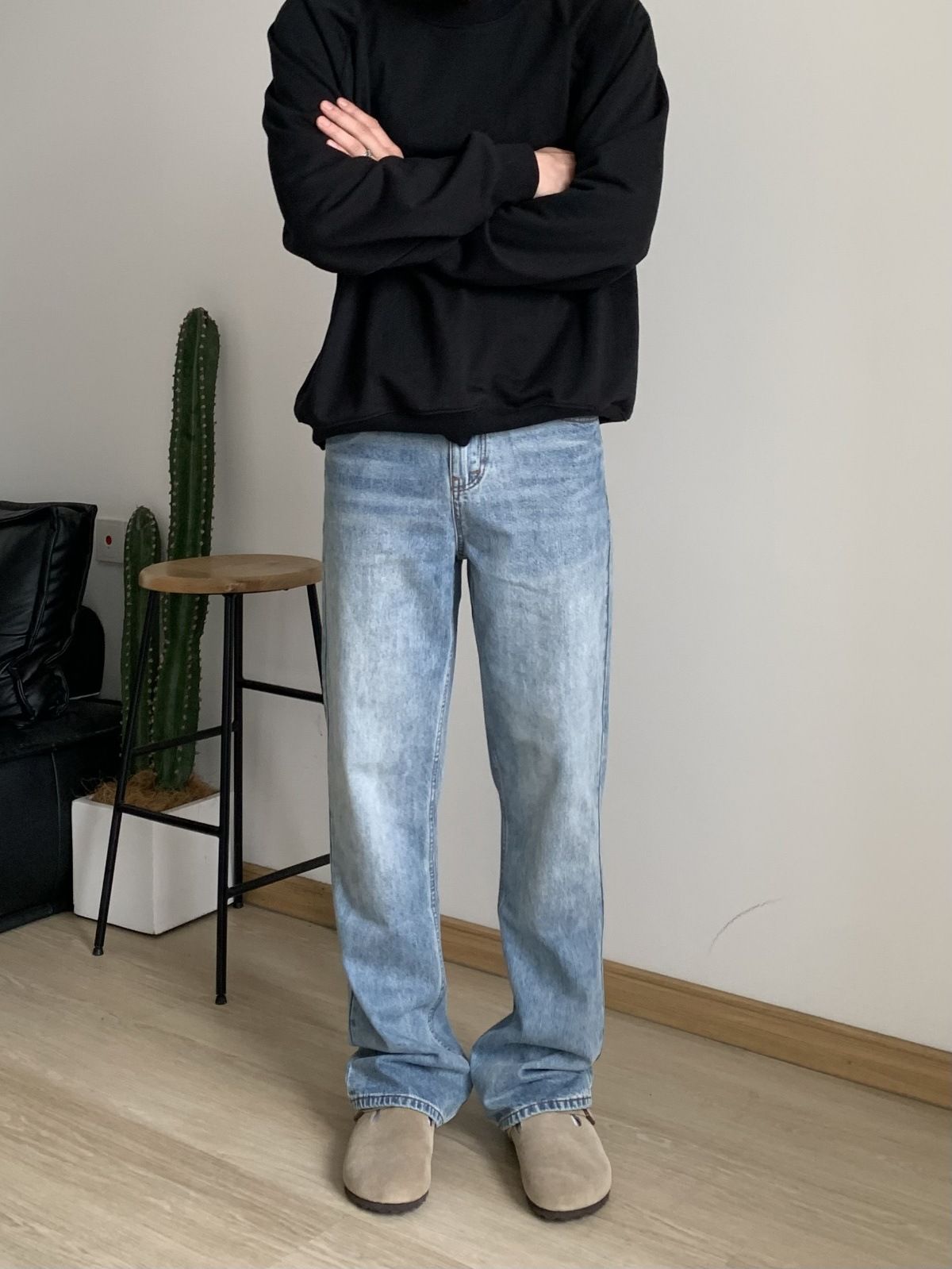 Men's Vintage Light Wash Relaxed Flare Jeans | Retro 517 Style | Comfort Fit | S-3XL_mkmklike.com