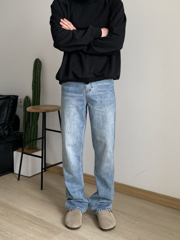 Men's Vintage Light Wash Relaxed Flare Jeans | Retro 517 Style | Comfort Fit | S-3XL_mkmklike.com