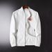 YGTOF Chinese Style Men's Embroidered Stand Neck Zipper Jacket Spring and Autumn Fashion Solid Color Long Sleeve Pockets Cardigan Coat_mkmklike.com