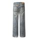 Distressed Patchwork Jeans For Men American Street Style Hip-Hop Loose Design Washed Vintage Straight-Leg Pants_mkmklike.com