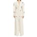 Women's clothing fashion new heavy beaded diamond one-button suit jacket wide-leg pants suit two pieces_mkmklike.com