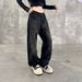 Men's & Women's Black Distressed Jeans – Vintage Cat Claw Rips & Relaxed Straight-Leg Fit For Streetwear & Casual Wear_mkmklike.com