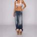 Women's Clothing Women's Washed Ripped Jeans Loose Straight Leg Denim Trousers_mkmklike.com