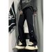 Men's High Street Straight Flared Fit Jeans Button Fly Black Cotton Blend Distressed Wash Hip Hop Style S-3XL_mkmklike.com