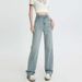 In-stock Lyocell Ultra-thin Soft Denim Narrow Straight High-waisted Fashionable Slimming Slightly Stretchy Women's Jeans_mkmklike.com