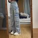 Women's Retro Cargo Jeans High Waisted Straight Leg Baggy Pants With Multi-Pockets, Stretch Denim, Comfortable & Stylish Oversized Trousers_mkmklike.com