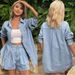 K New European And American Loose Collar Denim Shirt With Rolled Edge Shorts Two-piece Set For Women's Casual Wear_mkmklike.com
