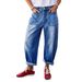 Stretch Casual Cropped Jeans Banana Style for Women Spring Autumn Summer Regular Fit Cotton Solid Color Y2K Trend_mkmklike.com