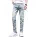 Men's Trendy Brand Slim Fit Stretch Pants Korean Style Washed Retro Ripped Jeans Casual Autumn Clothing_mkmklike.com