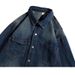 American High Street Spring Autumn Washed Denim Long Sleeved Shirt, Brand Workwear, Rugged And Handsome, Old-Fashioned_mkmklike.com