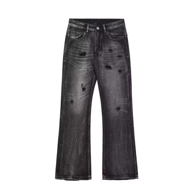 Distressed High Street Denim Jeans For Men & Women – Trendy Ripped Boyfriend Fit With Vintage Wash – Comfortable Straight Leg Stretchable Cotton_mkmklike.com