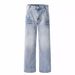 Men's Washed Denim Jeans Trendy Versatile Loose Straight Leg Wide Leg High Street American Casual Trousers for Spring Autumn_mkmklike.com