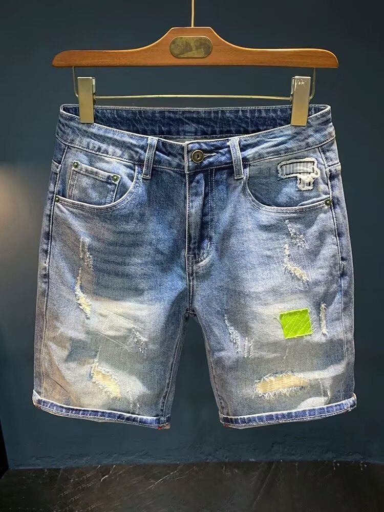 Men's Clothing Men's Plus Size Loose Fit Denim Casual Shorts Style Trendy Brand Thin Design Unique Summer Five Point Pants_mkmklike.com