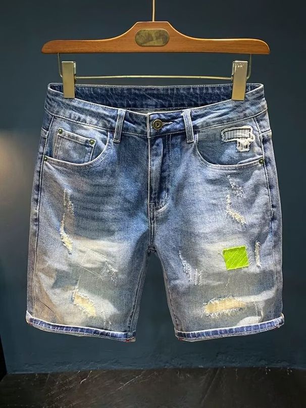 Men's Clothing Men's Plus Size Loose Fit Denim Casual Shorts Style Trendy Brand Thin Design Unique Summer Five Point Pants_mkmklike.com