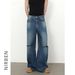 Men's Clothing High Street Ripped Jeans For Men High Loose Straight Wide Leg Trousers_mkmklike.com