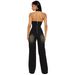 Women's Clothing Tight Waist Slim Elastic Washed Denim Jumpsuit Halter Neck Loose Jumpsuit_mkmklike.com