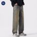 Nordmann MUCHU Clothing | 2025 Autumn Winter New American Retro Distressed Washed Jeans Men's Plus Size Wide Leg Pants_mkmklike.com