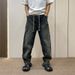 Men's Clothing Plus Size Men's Autumn/Winter Distressed Harem Jeans Casual Dad Pants Long Trousers For Formal & Casual_mkmklike.com