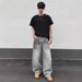 Nordmann American High Street Retro Washed Vintage Gray Cat Whiskers Jeans For Men High-end Loose Slimming Wide-leg Pants_mkmklike.com