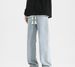 Men's Clothing Straight Leg Jeans, Spring Versatile Loose American High Street Casual Letter B Long Pants_mkmklike.com