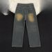 American Trend Washed Old Retro Straight-leg Jeans Men's And Women's Loose Wide-leg Tie-dye Micro-floor Trousers_mkmklike.com