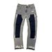 Men's Clothing Men's Denim Cargo Pants, European And American Fashion, Popular On Instagram Style, Stretch Patch Denim Layered Flared Pants 021_mkmklike.com