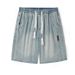 Men's Retro Style Straight Leg Jeans Loose Fit Trendy Wide Leg Casual Five Point Pants High Street Style Clean Fit For Summer_mkmklike.com