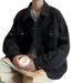 Vintage Turn-Down Collar Jacket For Men, Spring And Autumn, Japanese Style, Solid Color, Hip-Hop, Loose Casual, Ins_mkmklike.com