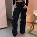 K European And American Fashion Street Style Pocket Diamond Inlaid Casual Jeans Work Pants_mkmklike.com