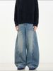 Vintage Washed Distressed Jeans – Retro Wide Leg Loose Fit For Men & Women, 90s Grunge Style With Curved Hem_mkmklike.com