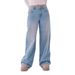 Women's Clothing Vintage Washed High-Waisted Wide-Leg Relaxed Fit Flowy Denim Jeans For Women - Classic Straight Cut, Comfortable Cotton Blend, Casual_mkmklike.com