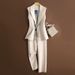 Women's Clothing spring and autumn slim sleeveless vest vest suit two piece suit women's trend_mkmklike.com