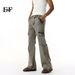 EF JEANS | 2025 Spring New American Slim-Fit Skinny Multi-Pocket Tooling Washed Grey Jeans_mkmklike.com