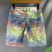 Men's American Streetwear 5 Inch Jacquard Denim Shorts Colorful Casual Cargo for Summer_mkmklike.com