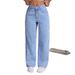 Women's High-Waisted Casual Jeans European American Design Autumn New Arrivals Women's Denim Fashion_mkmklike.com