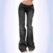 Jeans Flare Pants Women Boot Cut Mid Waist Stretch Washed Distressed Floor Length Streetwear 2025 Female Denims Trousers_mkmklike.com