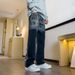 Men's Clothing Cool Street Style Retro Letter Jeans For Men New Spring Style Fashionable And Versatile High End Casual Men's Pants_mkmklike.com