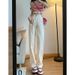 Retro High-Waisted Wide Leg Jeans Loose Straight Floor-Length Pants Hong Kong Style For Petite Women Solid Color England Fashion_mkmklike.com