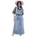 ELLE European Style Denim For Women, Waist-Cinching Mid-Length, 2022 New Spring/Summer Korean Version, Elegant Loose Thin_mkmklike.com