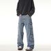 Nordmann American High Street Retro Multi-Pocket Cargo Jean Men' Straight Looe Wide-Leg Spring Autumn Trendy Brand Caual_mkmklike.com