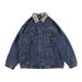 Loom New Spring And Autumn American Retro Outfit Set Trendy Zebra Print Collar Denim Men's Hong Kong Style Cool Jacket Top_mkmklike.com
