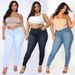 Women's Clothing Plus Size Fashion High Stretch Denim Small Leg Pants_mkmklike.com