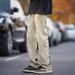 Men's Clothing Unisex Retro Printed Yellow Mud Dyed Jeans High Street Straight Leg Loose Fit For Autumn/Winter_mkmklike.com