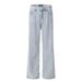 Washed Light Color Denim Straight Street Fashion American Style Casual Loose Long Men's Punk Versatile Pants_mkmklike.com