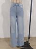 New American Embroidery Side Frayed Butterfly Jeans For Women, High Street Design Style, Spicy Loose Straight-leg Pants._mkmklike.com