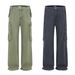 Men's Clothing Logging Pants Retro Multi Pocket Workwear Loose Straight Wide Leg Casual Trousers_mkmklike.com