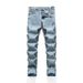 Laike Men's Slim Fit Jeans Style Summer New Versatile Straight Leg Casual Long Trousers Slightly Elastic Comfortable Pants_mkmklike.com
