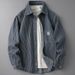 Trendy Long Sleeved Denim Men's Spring And Autumn Handsome Striped High Street Loose Casual Shirt Jacket Men_mkmklike.com